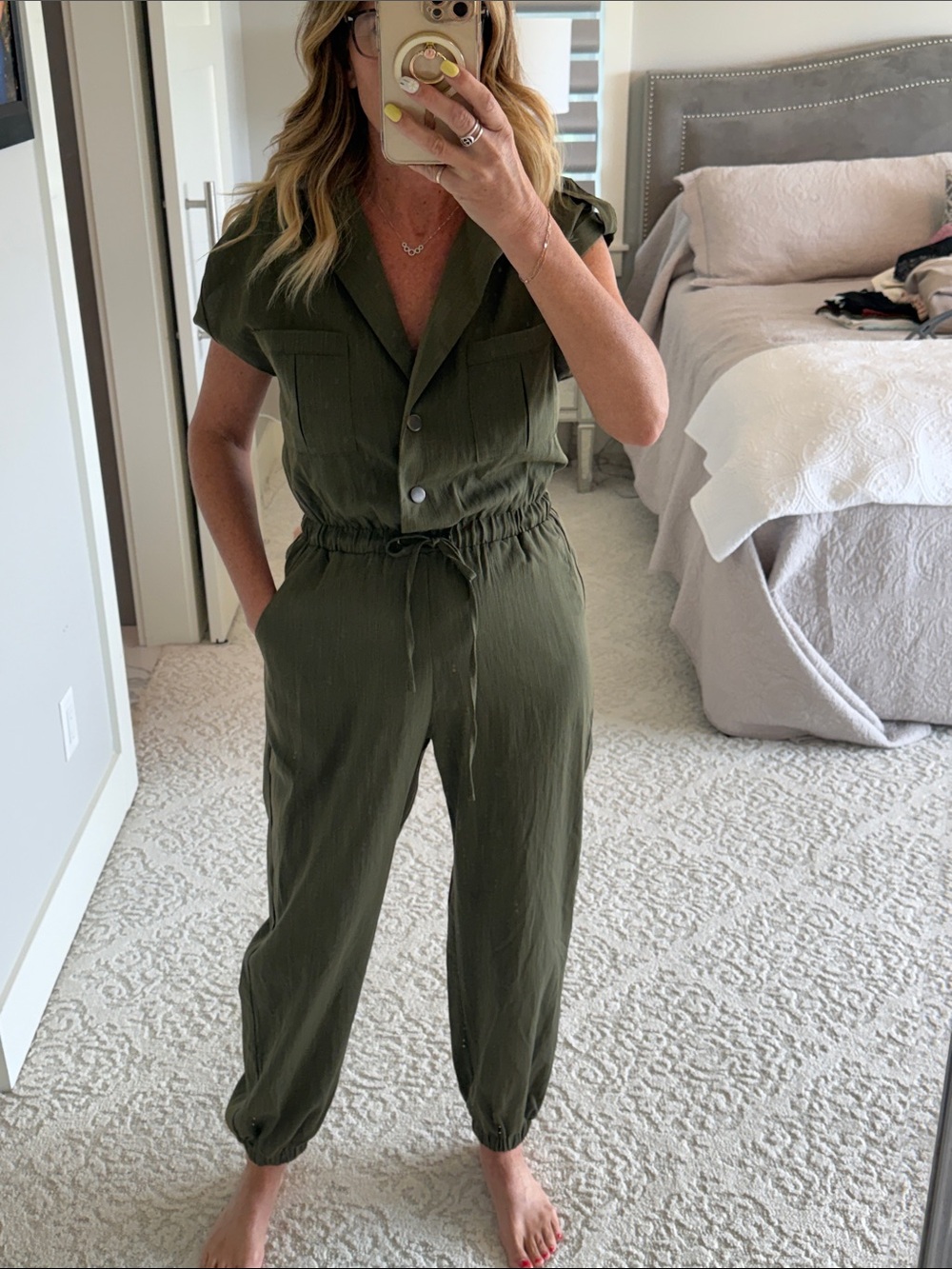 Olive Green Women's Utility Jumpsuit